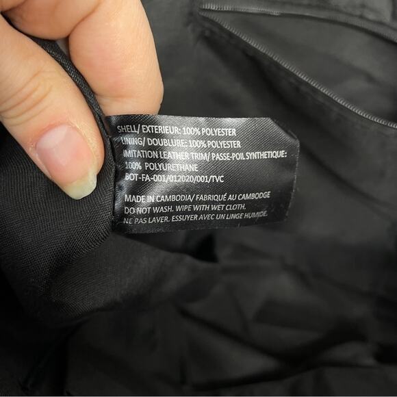 BOTKIER NEW YORK Black Zip Top Bag Purse Large Nylon Tote Handbag Basics Office - Picture 9 of 9